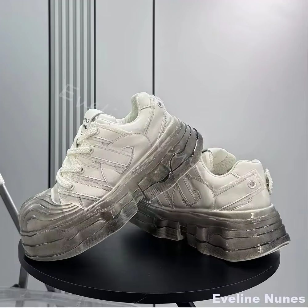 Unique Leather Work - Transparente Plateau-Sneaker für Herren 2026 Winter