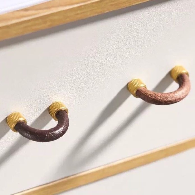 Messing + Leder Schrankgriffe  – Leatherwork Hardware Bewertung und Preis