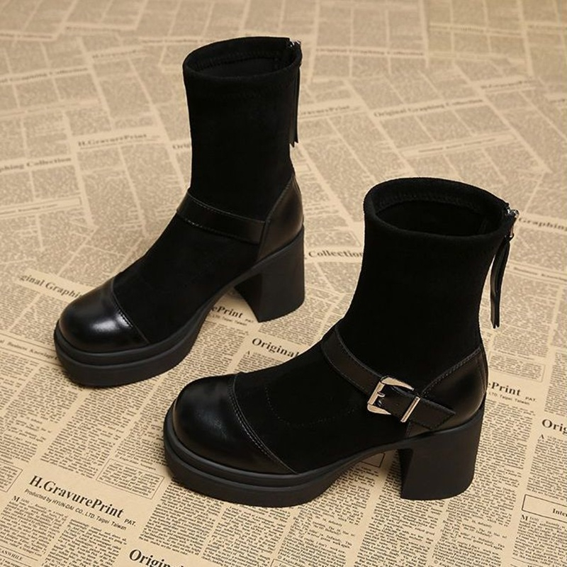 Damen Plateau Stiefeletten Blo – Belt Buckle Blank Bewertung und Preis