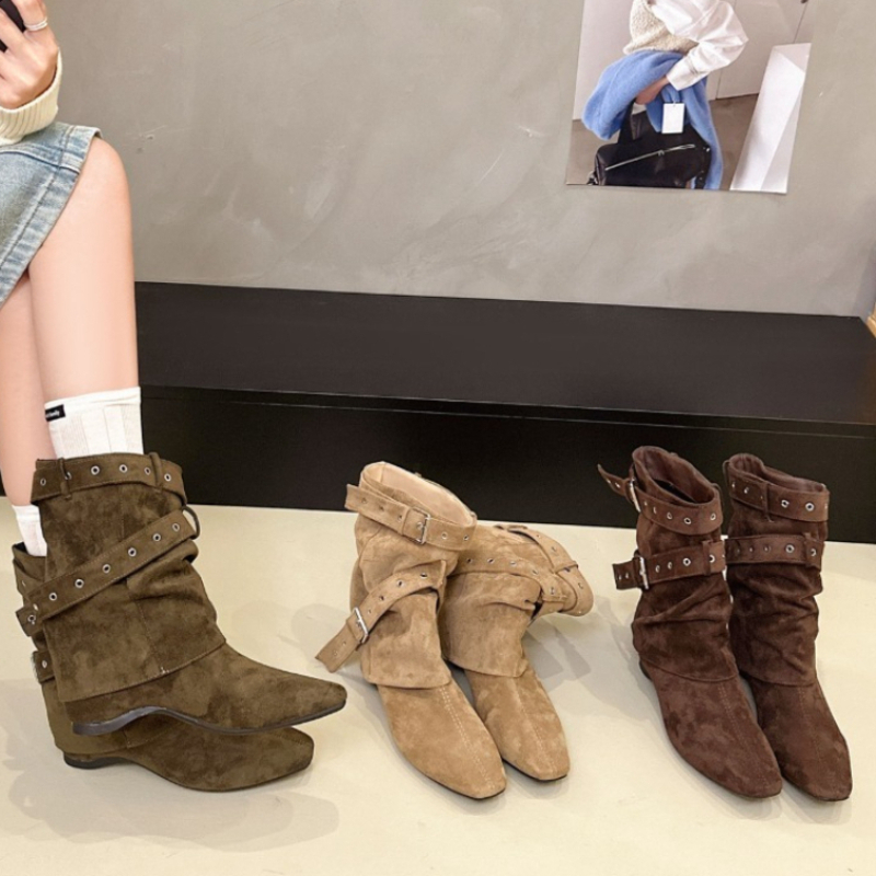 Damen-Kurzstiefel aus Kunstwil – Belt Buckle Blank Bewertung und Preis