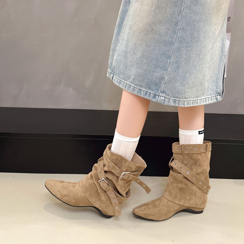 Damen-Kurzstiefel aus Kunstwil – Belt Buckle Blank Bewertung und Preis