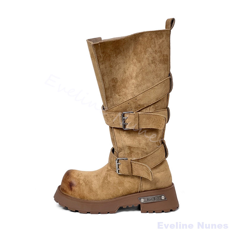 Weit geschnittene Stiefel mit  – Belt Buckle Blank Bewertung und Preis