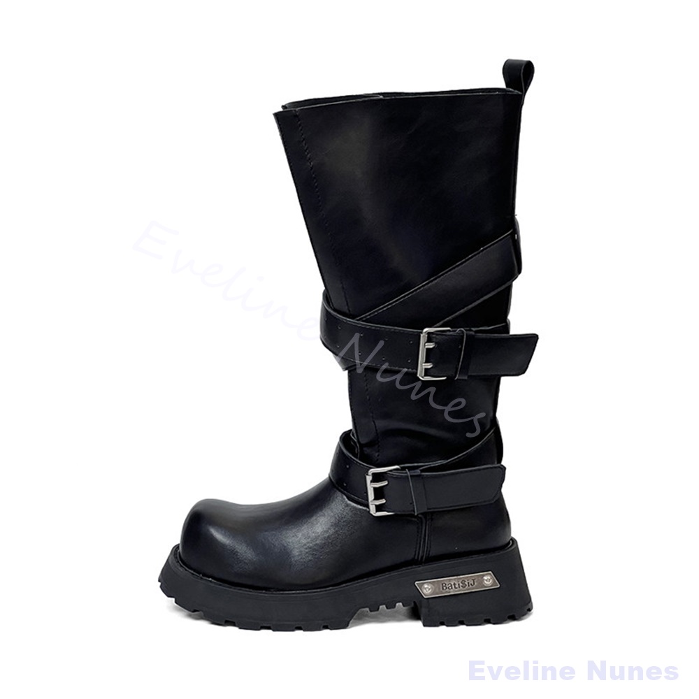 Weit geschnittene Stiefel mit  – Belt Buckle Blank Bewertung und Preis